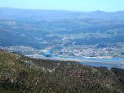 Panorámica desde el mirador de Cotorredondo de la Arcade y desembocadura del río Verdugo. Ría de Vigo